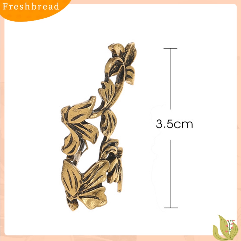 &lt; Freshbread &gt; 1Pc Fashion Wanita Bentuk Daun Ear Stud Cuff Clip On Non Piercing Earrings Jewelry