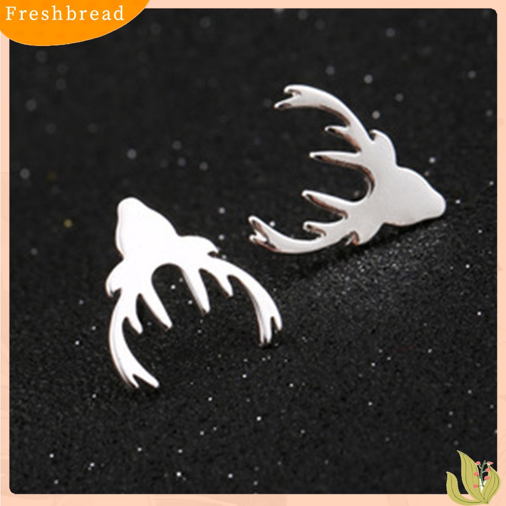 &lt; Freshbread &gt; Lucu Wanita Tanduk Rusa Bentuk Hewan Telinga Stud Anting Perhiasan Hadiah Ulang Tahun