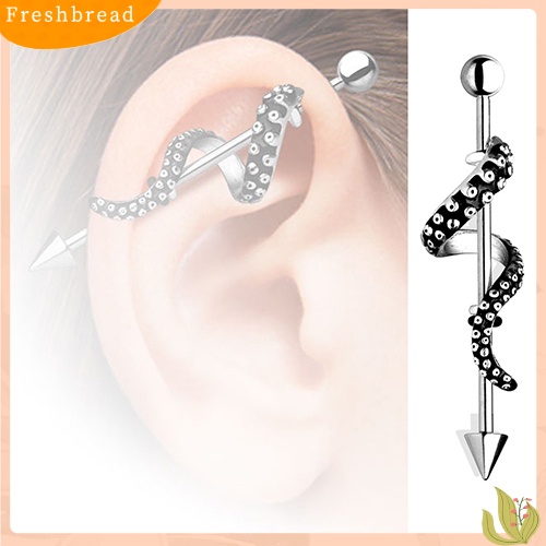 &lt; Freshbread &gt; 1Pc Pria Wanita Arrow Punk Barbel Dibungkus Gurita Tentacle Anting Tindik Tubuh