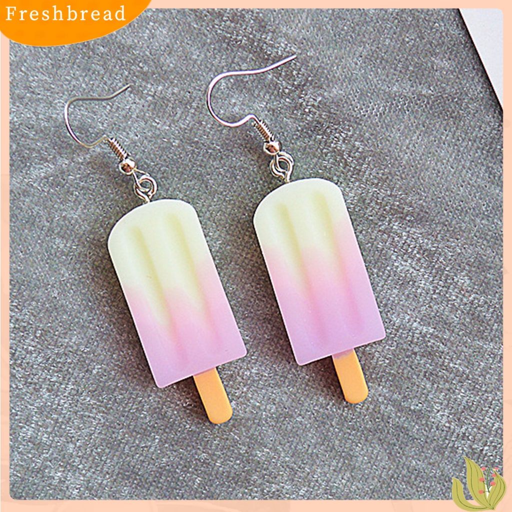 &lt; Freshbread &gt; Anting Menjuntai Emulasi Es Krim Manis Hidup Lucu Stainless Perempuan Eardrop Untuk Hadiah