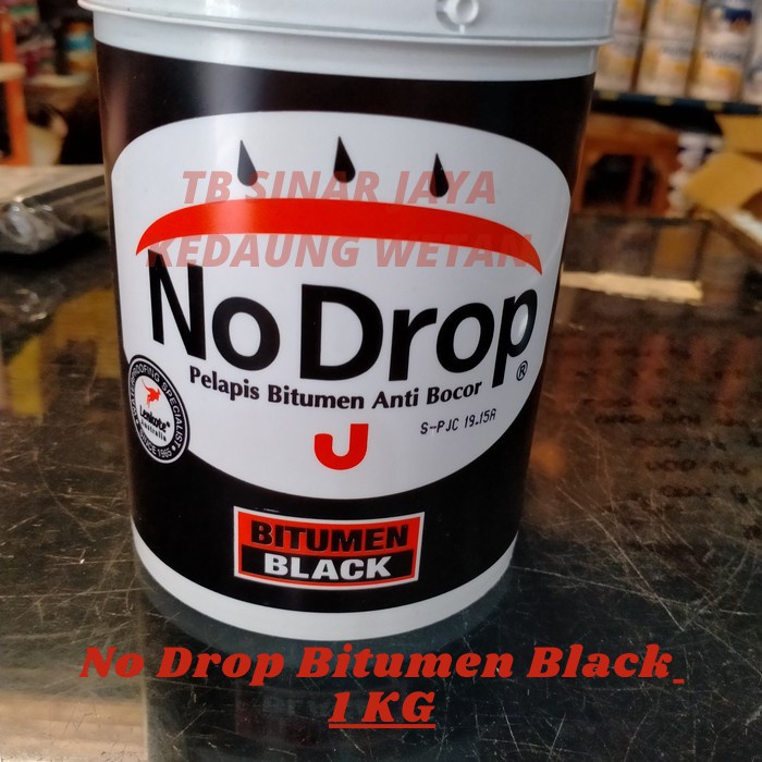 CAT PELAPIS ANTI BOCOR NO DROP BITUMEN BLACK 1KG / NODROP 1KG BITUMEN BLACK / NO DROP BITUMEN BLACK
