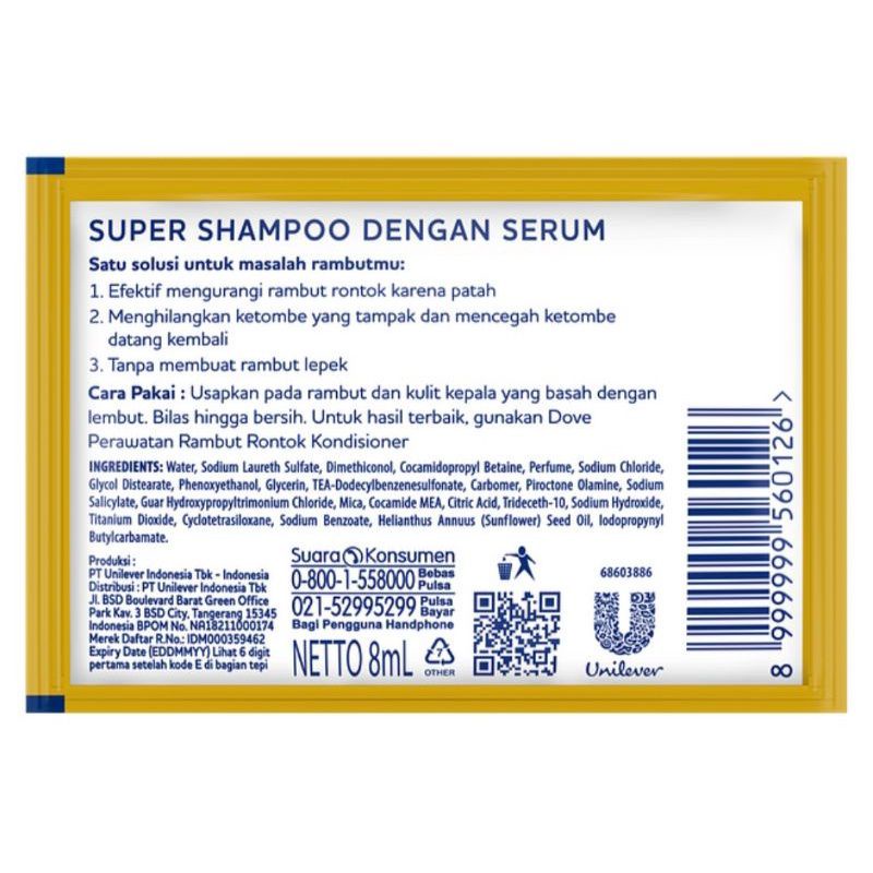 DOVE SUPER SHAMPOO 3IN1 8ML SACHET