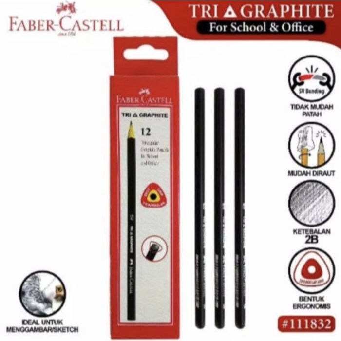 Pensil 2b Faber Castell FaberCastell Tri Graphite black