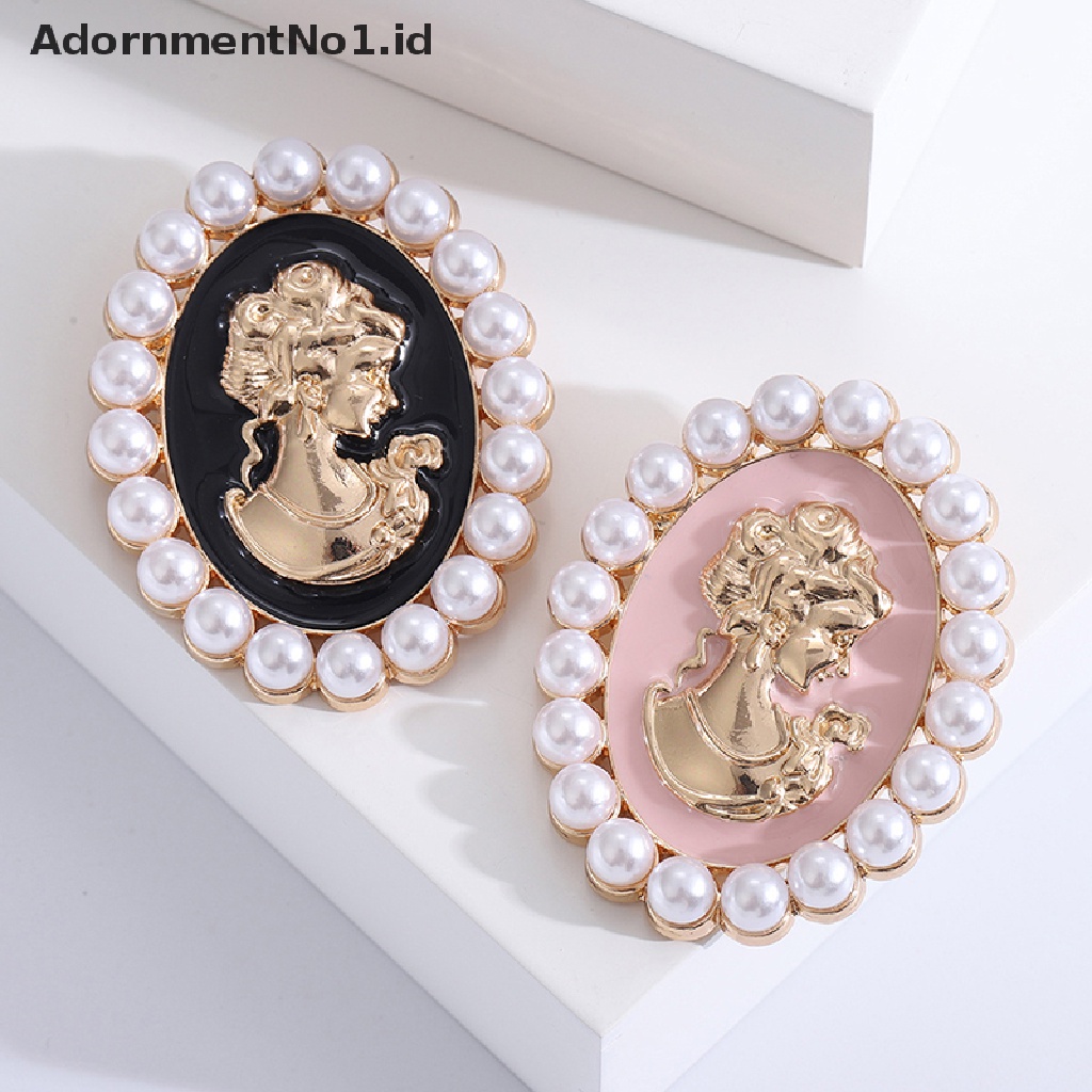 [AdornmentNo1] Mutiara Bros Untuk Wanita Drop Oil Queen Bros Kerah Pin Bentuk Oval Bros Mutiara Fashion Perhiasan Hadiah [ID]