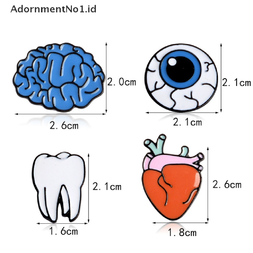 [AdornmentNo1] Warna Tetes Minyak Organ Manusia Bros Korsase Otak/Mata/Gigi/Jantung Bros Aksesoris [ID]