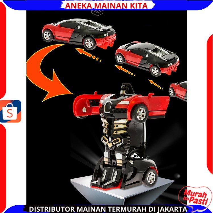 PROMO MOBIL MAINAN ANAK / MOBIL ROBOT TRANSFORMER PULLBACK 2 IN 1 DEFORMATION