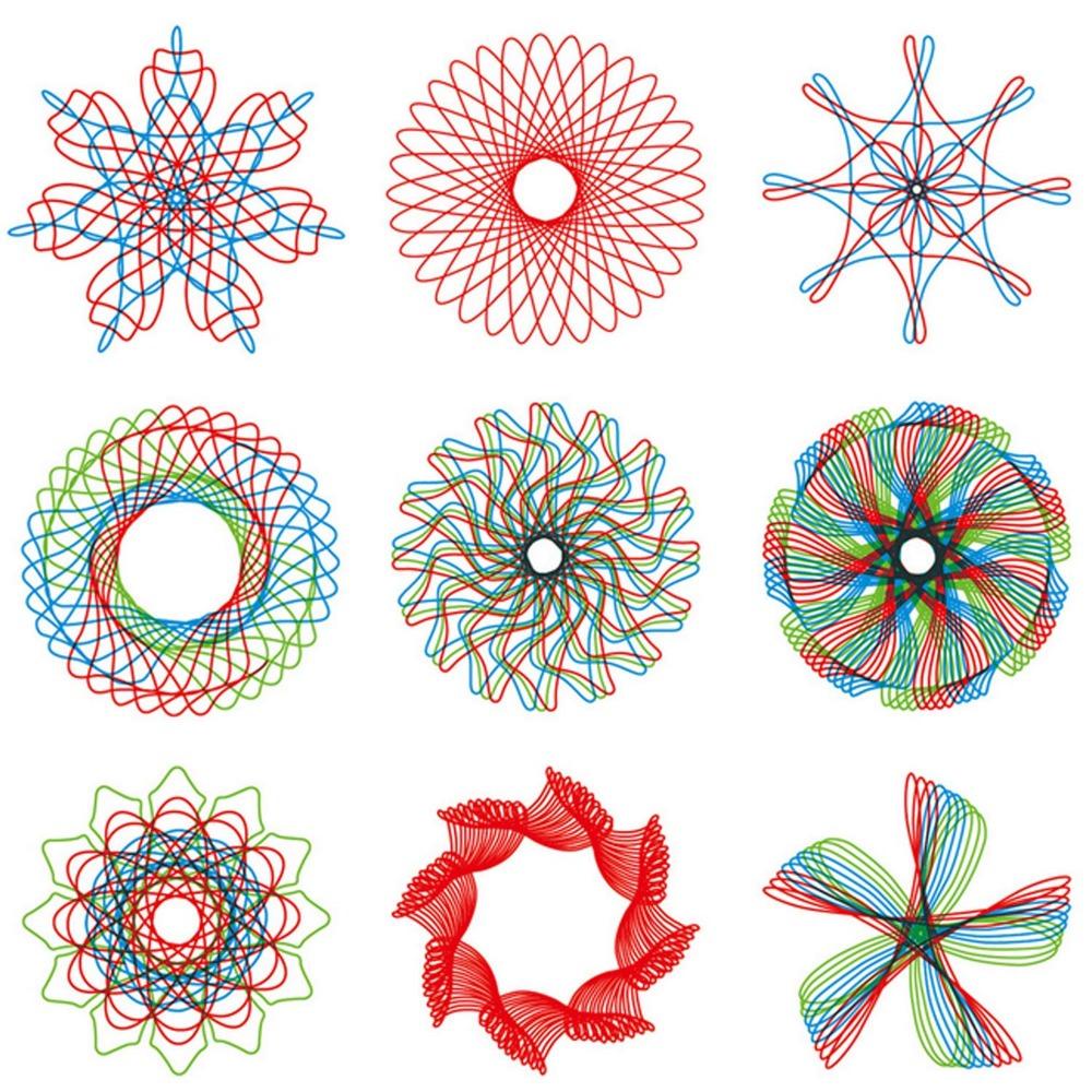 Mxbeauty Spirograph Mainan Gambar Set Minat Warna Lukisan Aksesoris Menggambar Aksesoris Desain Spiral Roda Menggambar Mainan Edukasi