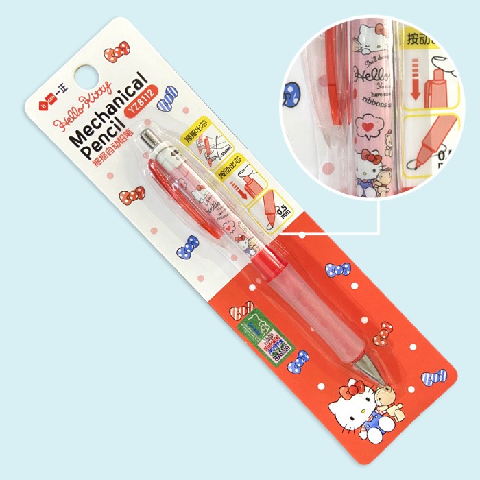 

TOKKADO Hello Kitty Pensil Mekanik Cetek 0.5 mm Sanrio Unik Lucu - Red