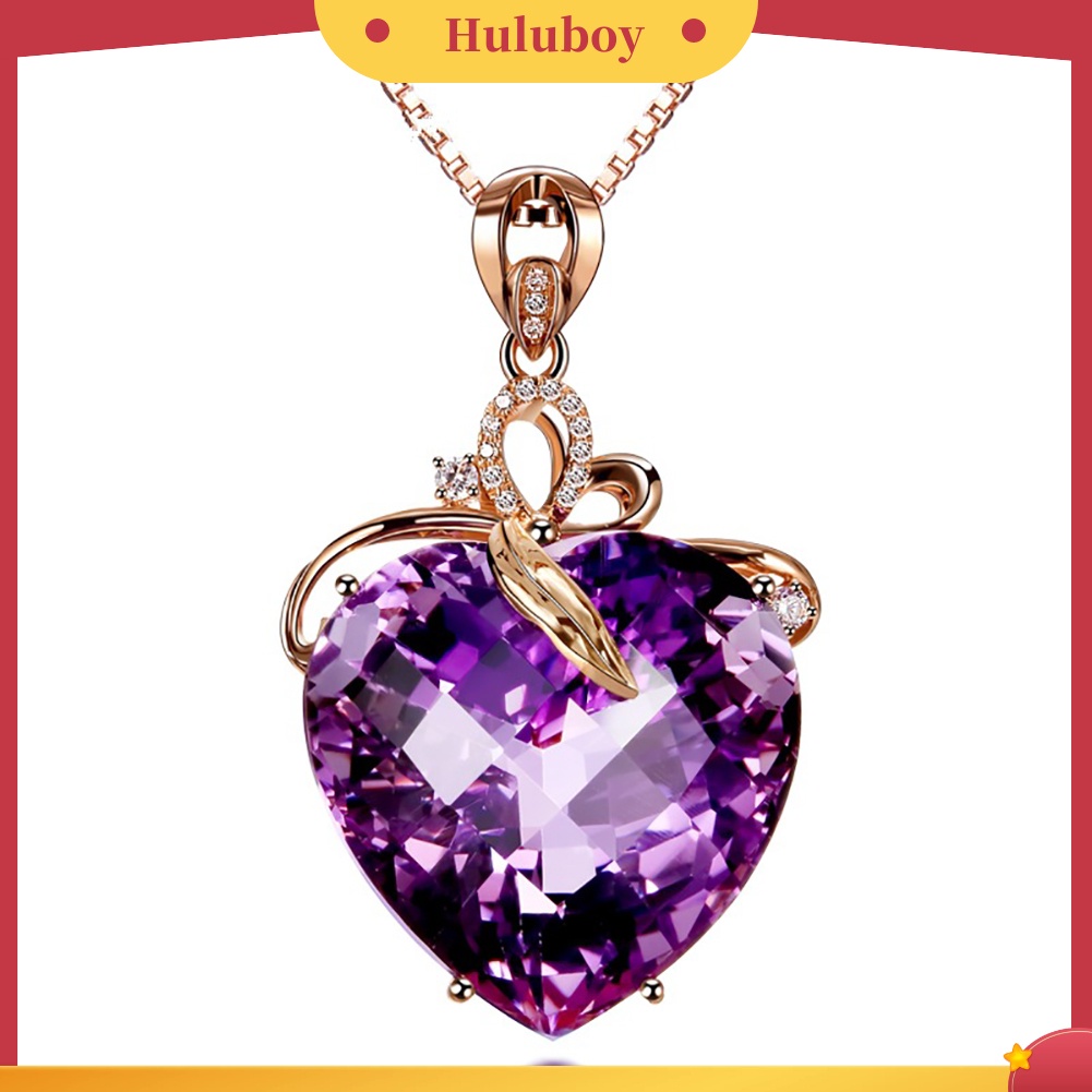 {Ready Stock} Wanita Mewah Bentuk Hati Berlian Imitasi Liontin Kalung Perhiasan Pesona Hadiah