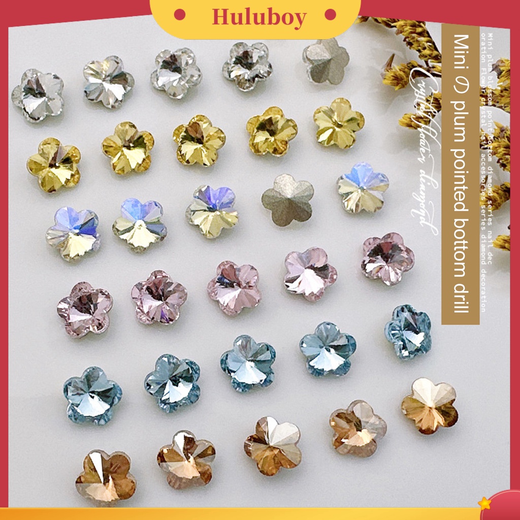 {In Stock} 10Pcs Berlian Imitasi Kuku Bersinar Tiga Dimensi Tidak Jatuh Mempesona Efek Visual DIY Mini Manicure Plum Blossom Faux Crystal Manicure Store Supply