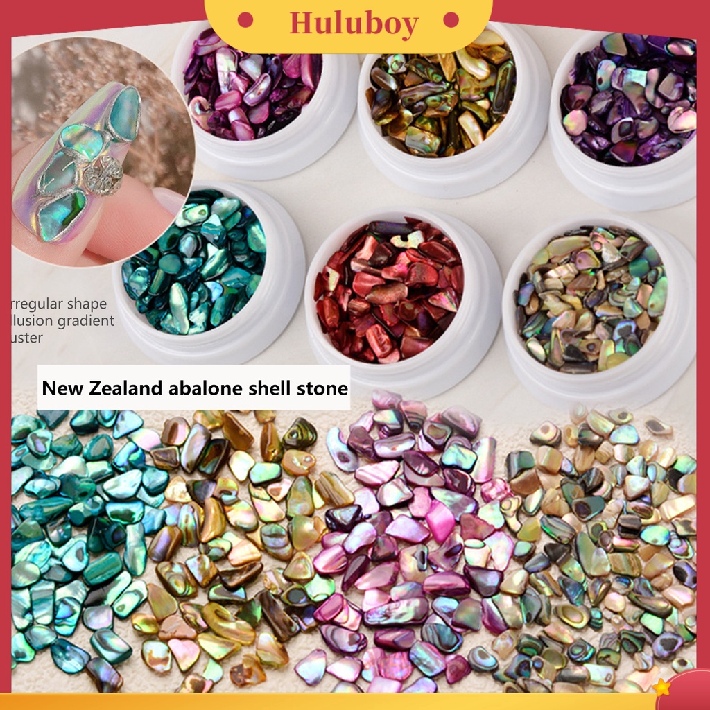 {In Stock} Shell Dekorasi Kuku Warna-Warni Alami Abalone Shell Tipis Irisan 3D Nail Art Pesona Manicure Craft Ornamen Perlengkapan Kuku