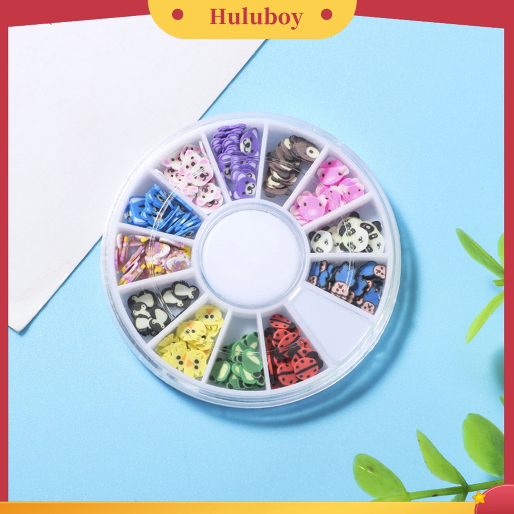 {In Stock} 1kotak Irisan Kuku Bentuk Buah Bunga Efek 3D Ultra Tipis Polymer Mixed Nail Art Slime DIY Charms Untuk Perempuan