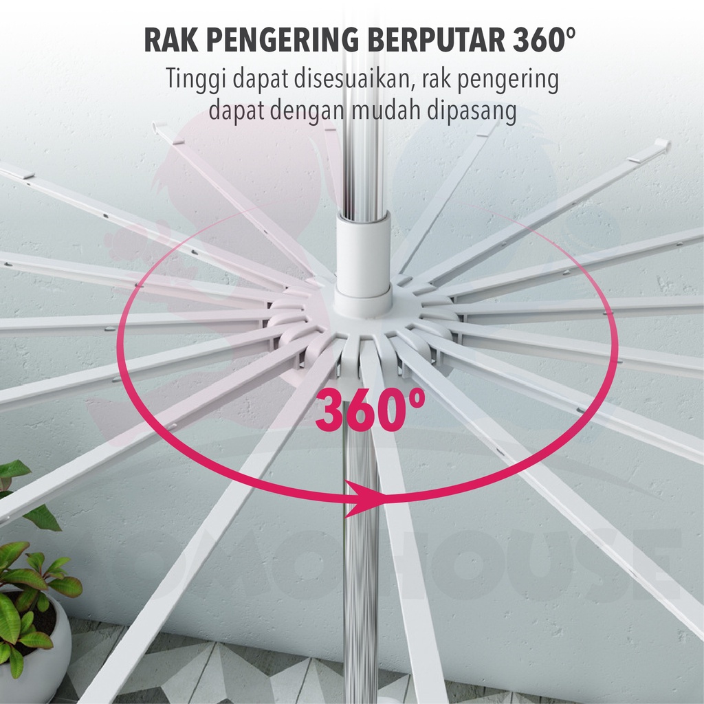 MOMO HOUSE jemuran menara baju bayi drying rack baju stand hanger foldable drying rack jemuran baju lipat bayi 3 susun stainless