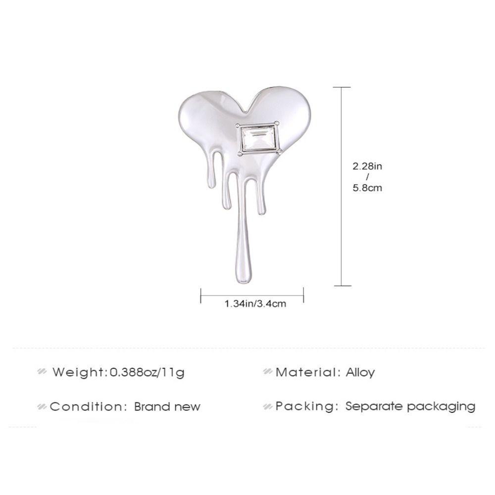 Needway Lava Cinta Bros Pasang Kreatif Sederhana Perhiasan Elegan Bros Jas Styling Brooch Pin Kerah Aksesoris Kristal Gaya Korea Pin