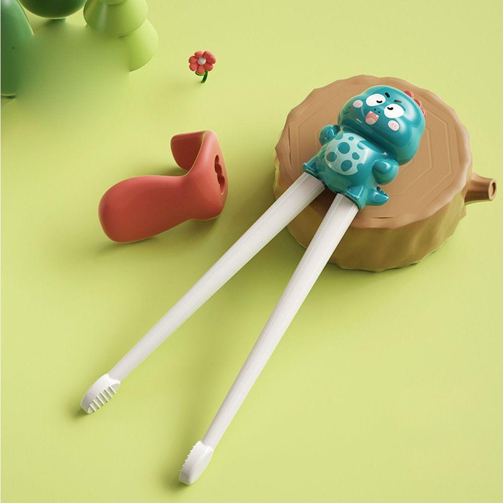 Needway  Sumpit Belajar Anak Portable Lovely Dinosaurus Reusable Utensil Anti-slip Food Grade Baby Practice Helper