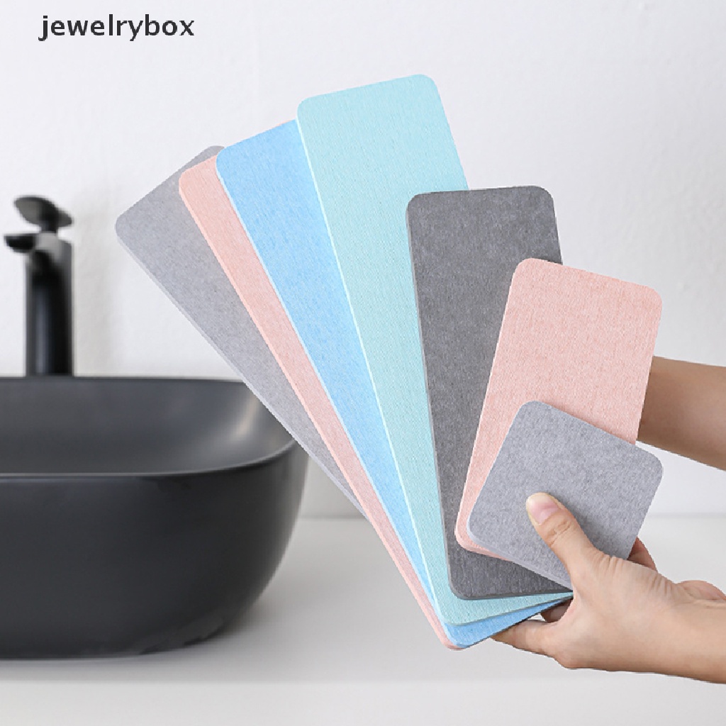 [jewelrybox] Home Diatomite Mat Alas Penyerap Air Tahan Panas Coaster Diatomaceous Earth Kitchen Sink Faucet Mat Non Slip Cepat Kering Butik