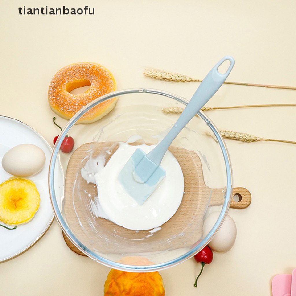 [tiantianbaofu] 3pcs/set Silikon Scraper Baking Tools DIY Kue Butter Cream Spatula Kuas Minyak Butik