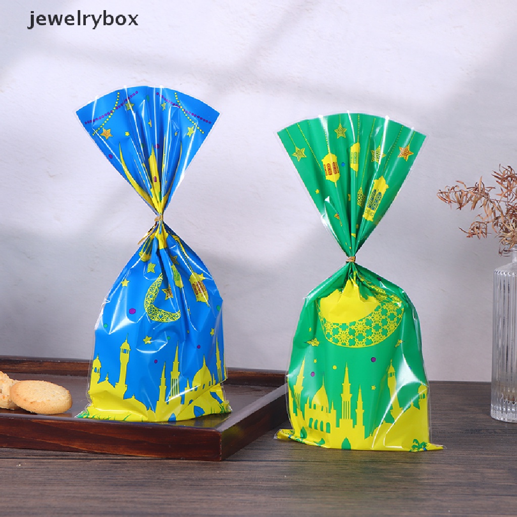 [jewelrybox] 50pcs Eid Mubarak Gift Bags Plastik Permen Cookie Bag Dekorasi Ramadhan Butik Pesta