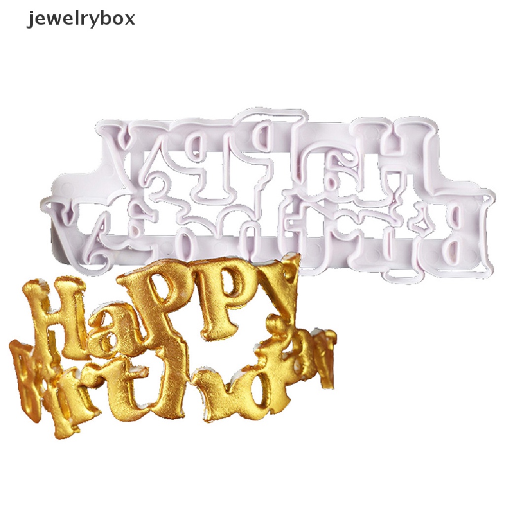 [jewelrybox] Happy Birthday Biskuit Baking Potong Buah Cookies Fudge Cutter Cetakan Baking Tools Butik