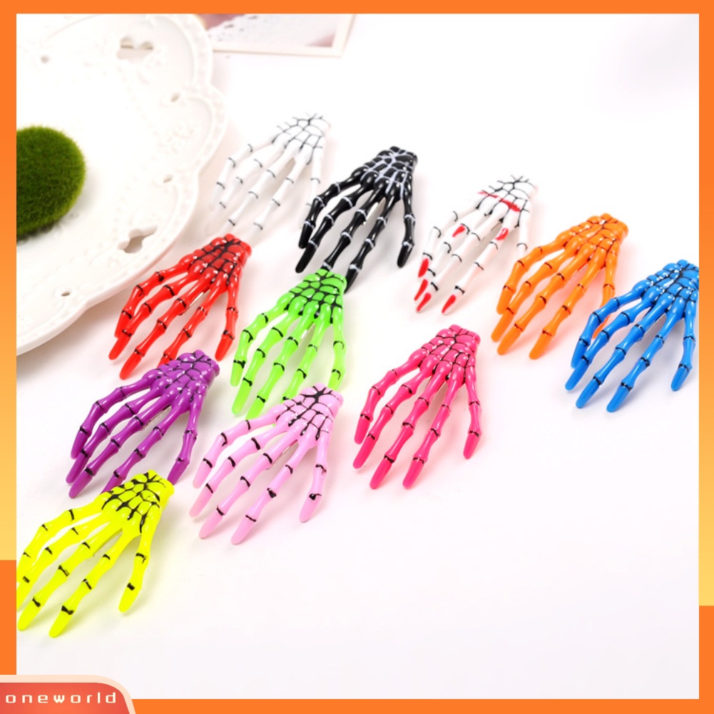 [ONE] Punk Wanita Skeleton Claw Zombie Tangan Hair Clip Hairpin Bobby Pin Dekorasi Halloween