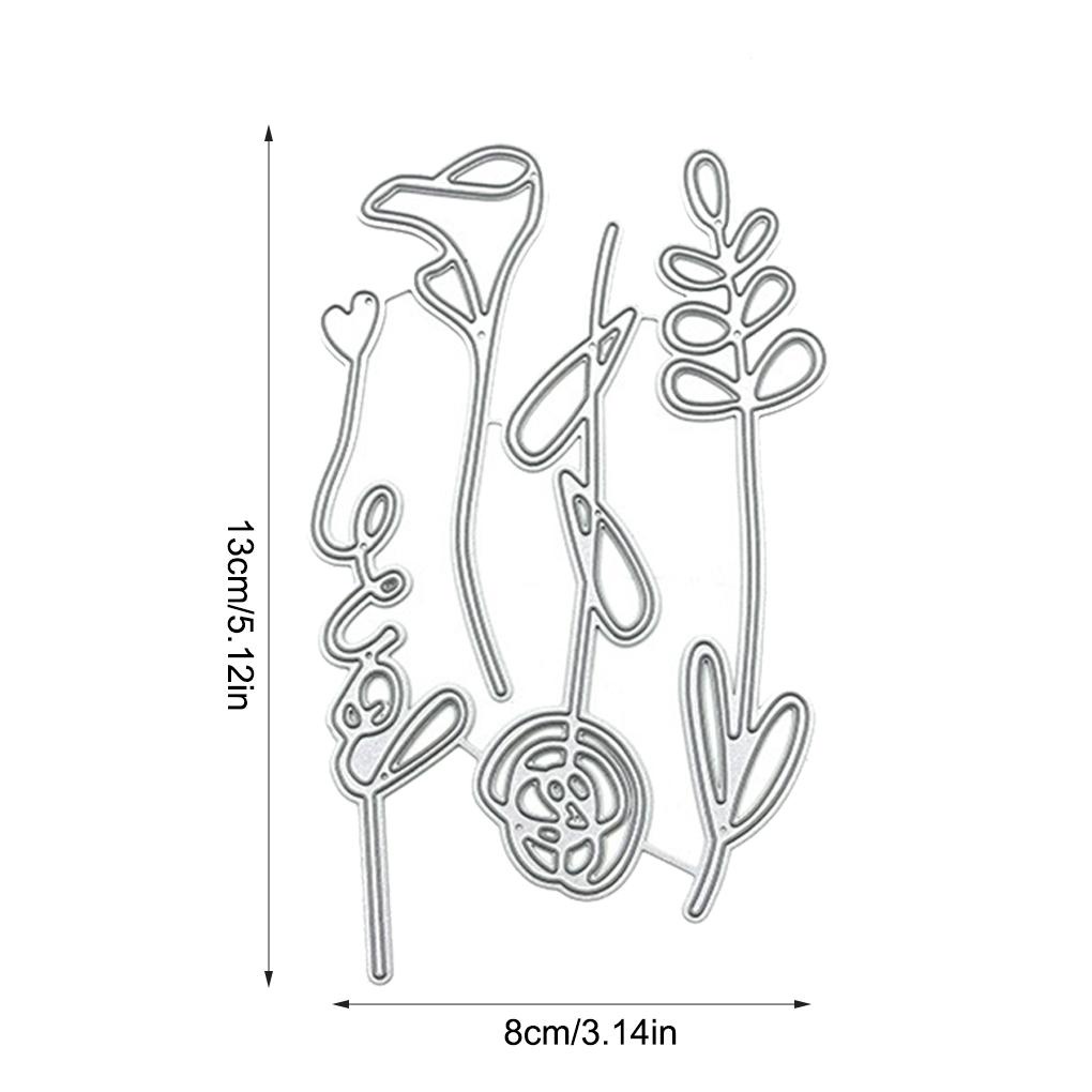 Logam Kelopak Bunga Cutting Dies Baja Karbon Scrapbooking Cap Dekoratif Emboss DIY Template Kertas Album Foto