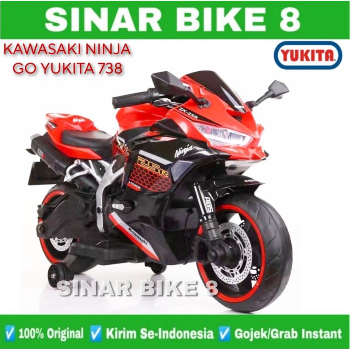 Motoran Aki YUKITA 738 KAWASAKI NINJA GO Ban Karet Mainan Anak