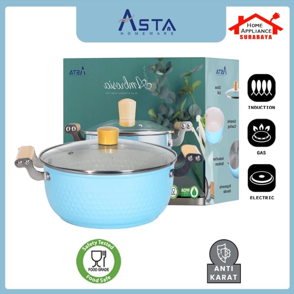 ASTA Ambrosia Panci Kuah Sup 22CM / 22 CM Anti Lengket Motif Sarang Lebah ( Honeycomb )