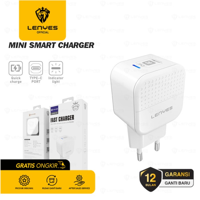 Travel Adapter Kepala Charger Lenyes LCH361 Fast Charging PD20W Type C original kabel cable casan travel charger tc android usb charger micro usb type c batok kepala charger