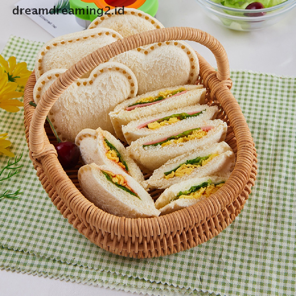 (hot) Set Pemotong Sandwich Bahan Stainless Steel Cetakan Pembuat Kue Kering Makanan DIY Untuk Sandwich Anak//