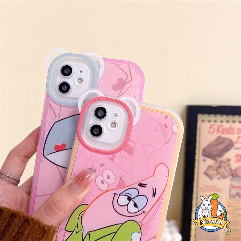 IPHONE Casing Kompatibel Untuk Iphone14 13 12 11 Pro Max X Xr Xs Max SE 8 7 6 6s Plus Se2020Pasangan Patrick Star Phone Couple Soft Case Pelindung Kamera Shockproof Soft Cover Pelindung SE 2020 SE