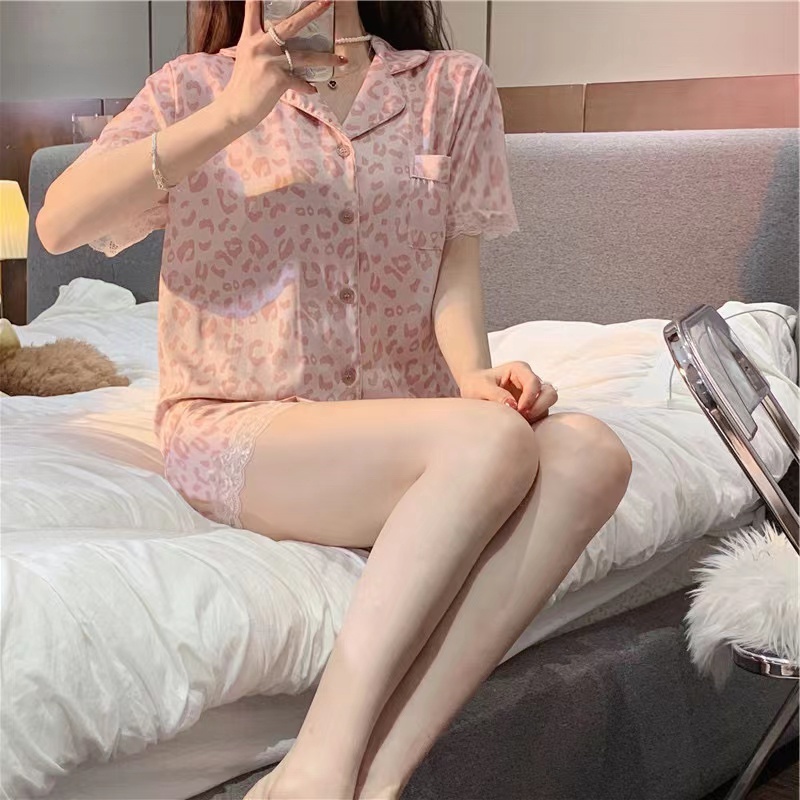 2023 Set Piyama Wanita Sutra Ice Baru/Set Pakaian Rumah Tipis Lengan