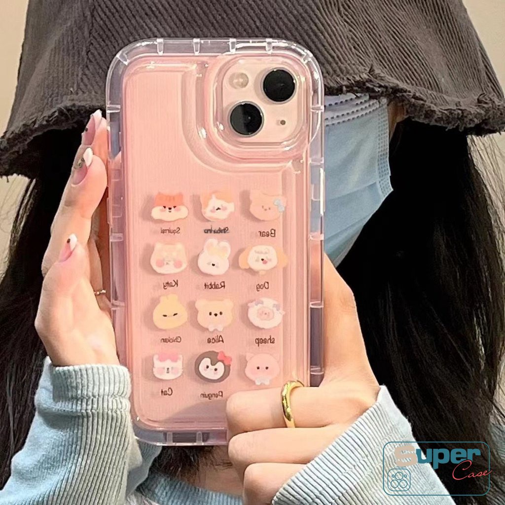 Kartun Hewan Lucu Lembut Tpu Case Untuk Realme C53 C35 C55 C15 C12 5 7I 9I 6i 5i 5s C33 C11 C21Y C30 C17 C20 C25 C3 C25s C11 C25Y C20A Kawaii Beruang Kecil Kodok Shockproof Airbag Cover