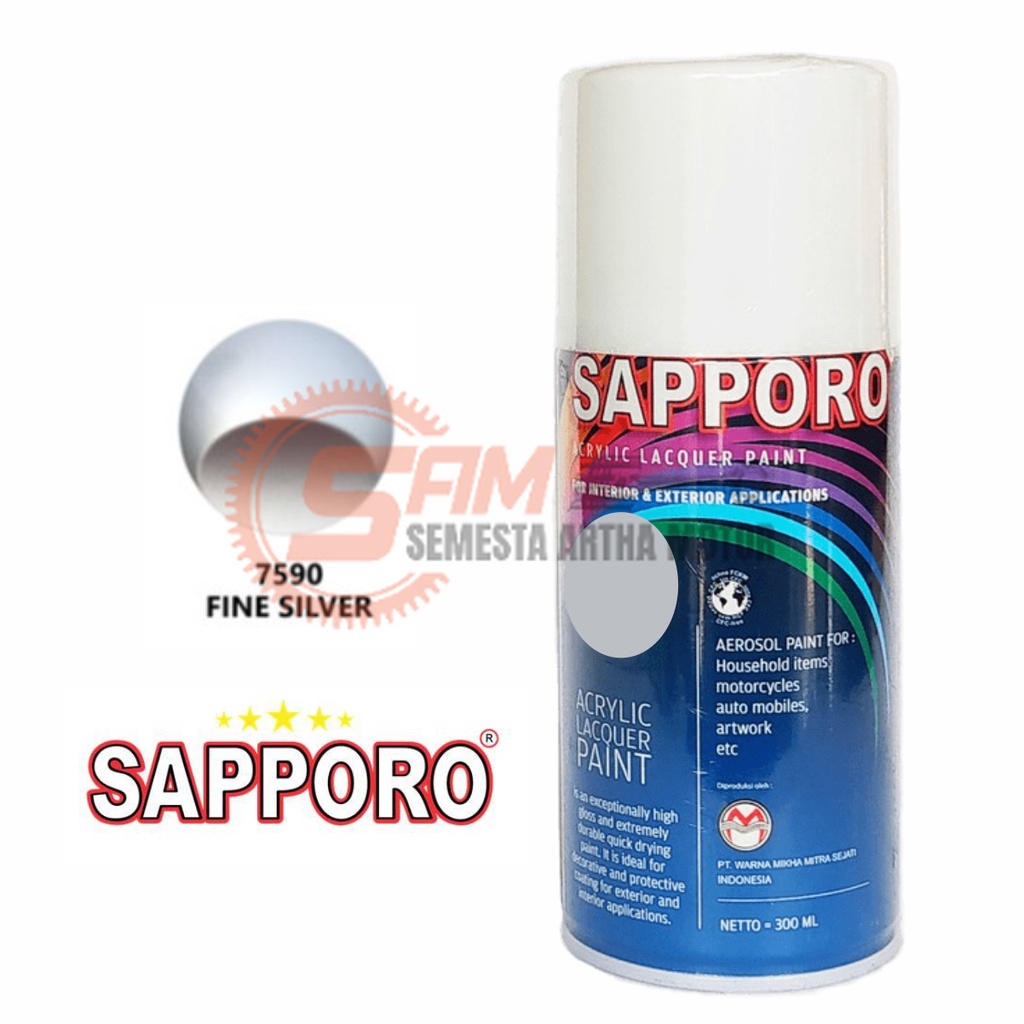 

Pilox Sapporo Fine Silver 7590 Cat Semprot 300ml Pilok Metal Aerosol Spray