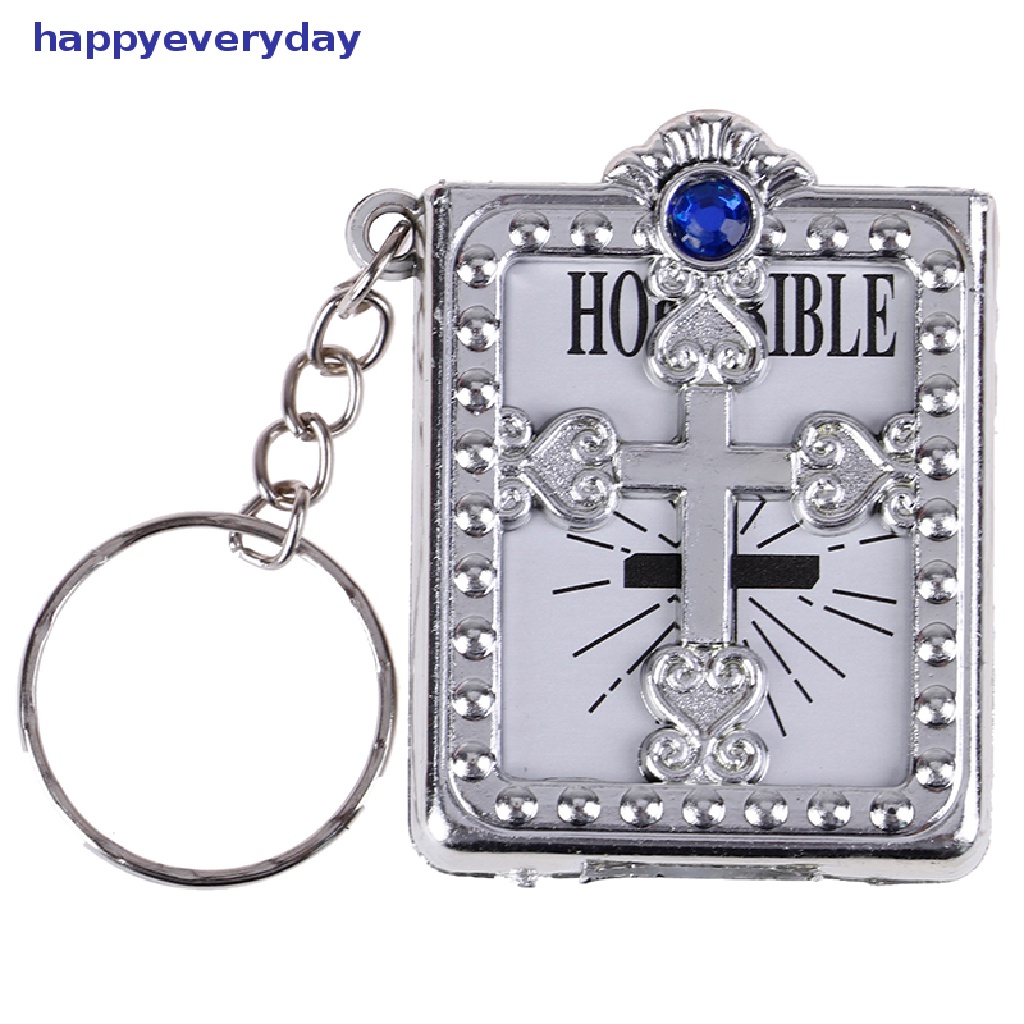 [happy] Gantungan Kunci Kitab Suci Mini Gantungan Kunci Salib Yesus Kristen Religi Keyring [ID]