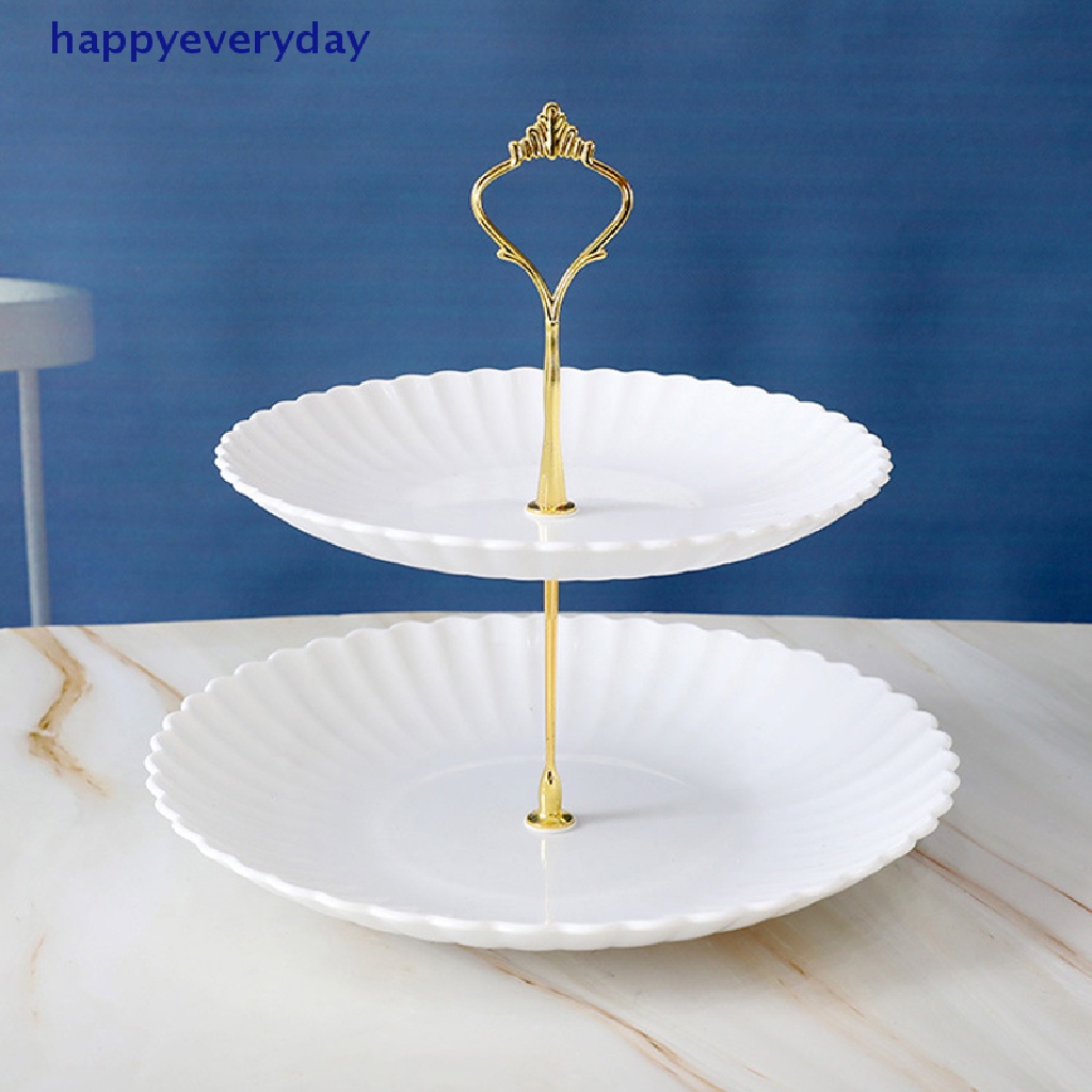 [happy] Detachable Cake Stand European Style 2tingkat Pastry Cupcake Piring Buahdekorasi Rumah [ID]