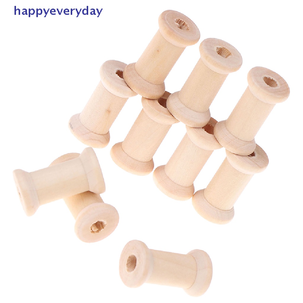 [happy] 10pcs Bobbins Spools Reels Organizer Untuk Jahit Pita Benang Kerajinan Kayu  [ID] Baju Kaos Distro Pria Wanita Lengan Panjang [ID]