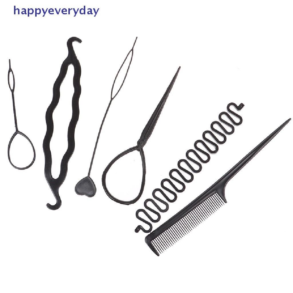 [happy] 6pcs/set Anak Pengeriting Rambut Kepang Pemeliharaan Spiral Twist Alat Styling Rambut [ID]