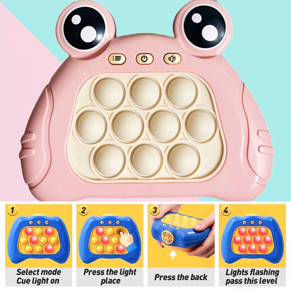 【Gratis Baterai 】Musik Pop it Press Bubble Game Mainan Dengan Cahaya Mendera A Mole Challenge Mainan Edukasi Mainan Pereda Stres Fidget Sensory Toy Untuk Anak Hadiah