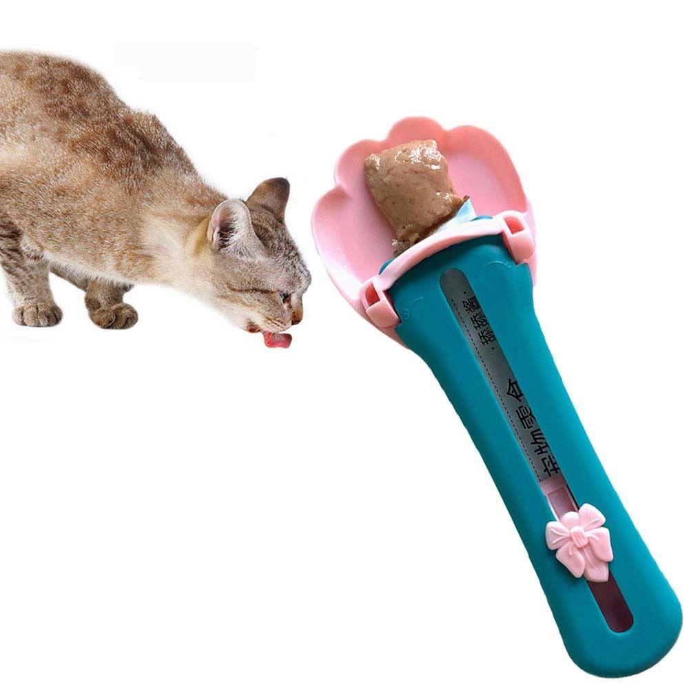 REBUY Rebuy Cat Strip Squeezer Portable Multifungsi Pet Feeding Puppy Kitten Cairan Snack Makan Bekal Makan Sendok Makanan Kucing