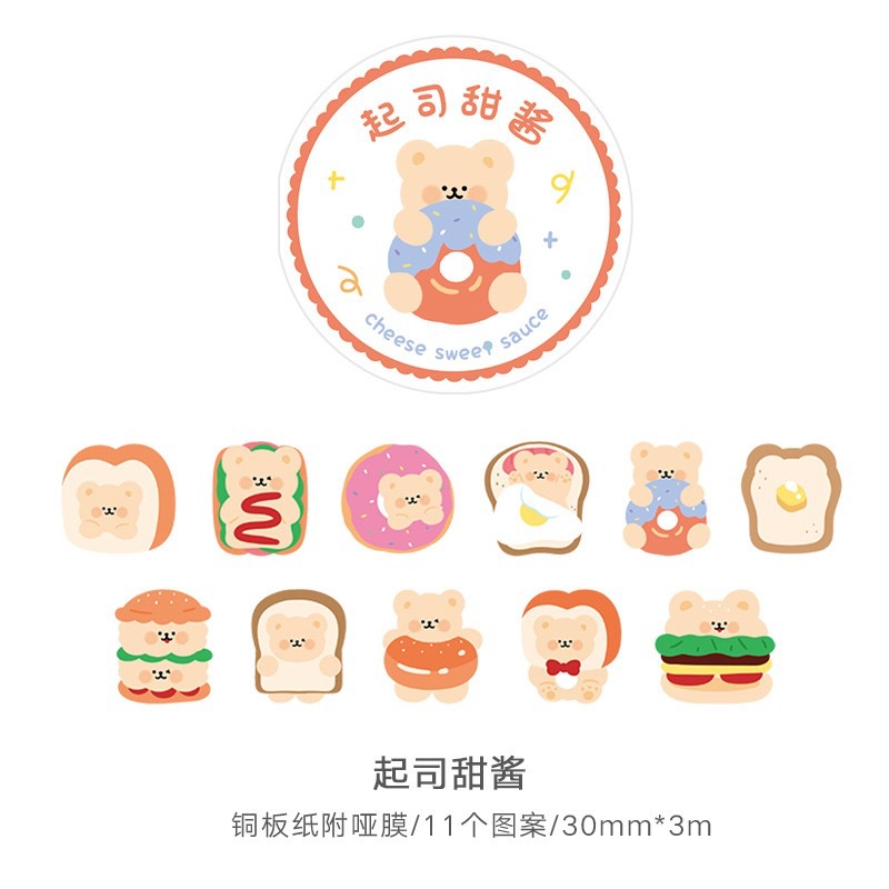 Pita Beruang Transparan Kreatif Tangan Ledger Indeks Stiker Siswa Ins Gaya DIY Dekoratif Decal