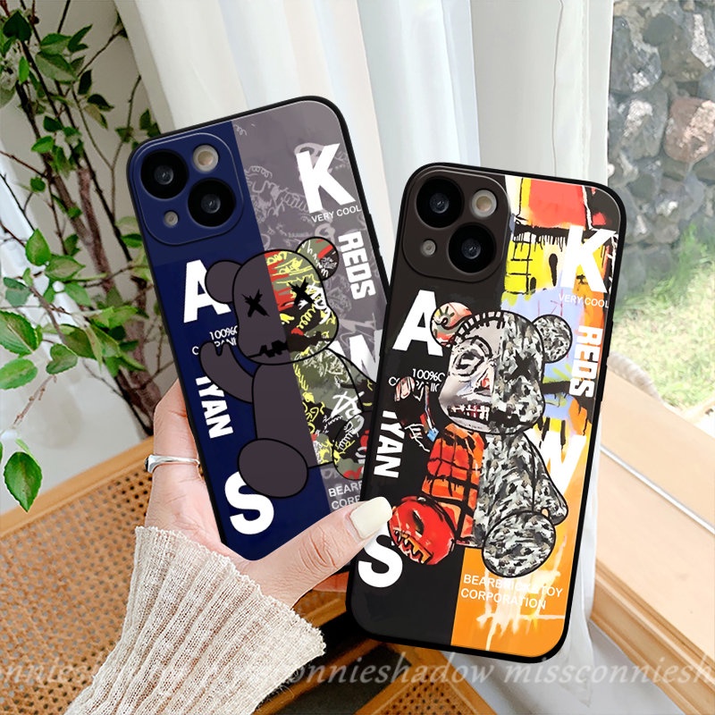 Redmi 12C A1 10 9T 9A 9 9C NFC Note9 8 11 11s 10s 10 Pro Plus MI 10 11 Lite 10T Poco M5 M3 M4 F3 F4 Pro X3 Pro M3 Trendy Brand Violent Bear Kaws Couple Lurus Soft Case Tepi