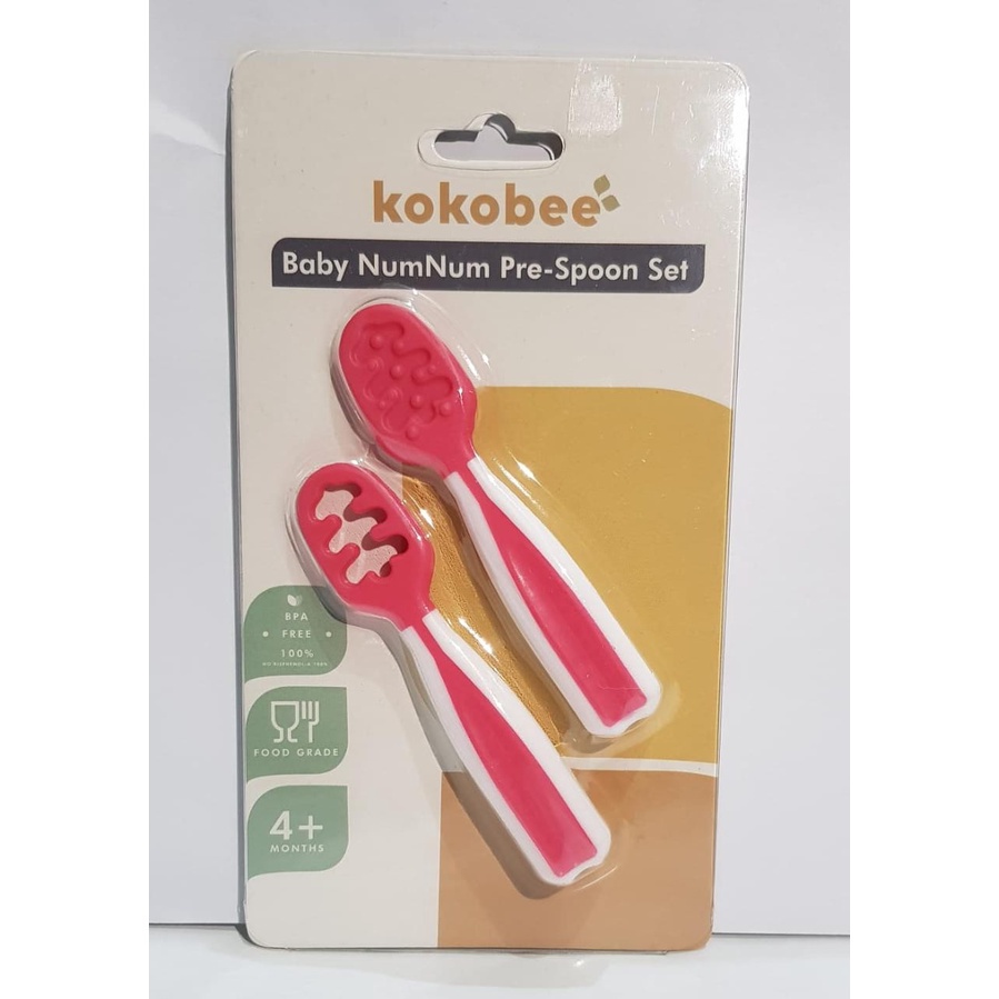 Kokobee Baby Pre-Spoon Set / Sendok Makan Bayi / Training Spoon /BLW / Dips Glacier spoon / numnum toukie sendok makan / alat makan bayi