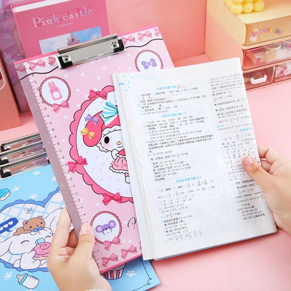 [Elegan] Klipboard Tulisan Kuromi Kreatif Hello KT Menu Folder Tulisan Tablet File Folder Perlengkapan Kantor Sekolah Alas Tulisan Cinnamoroll Paper Organizer
