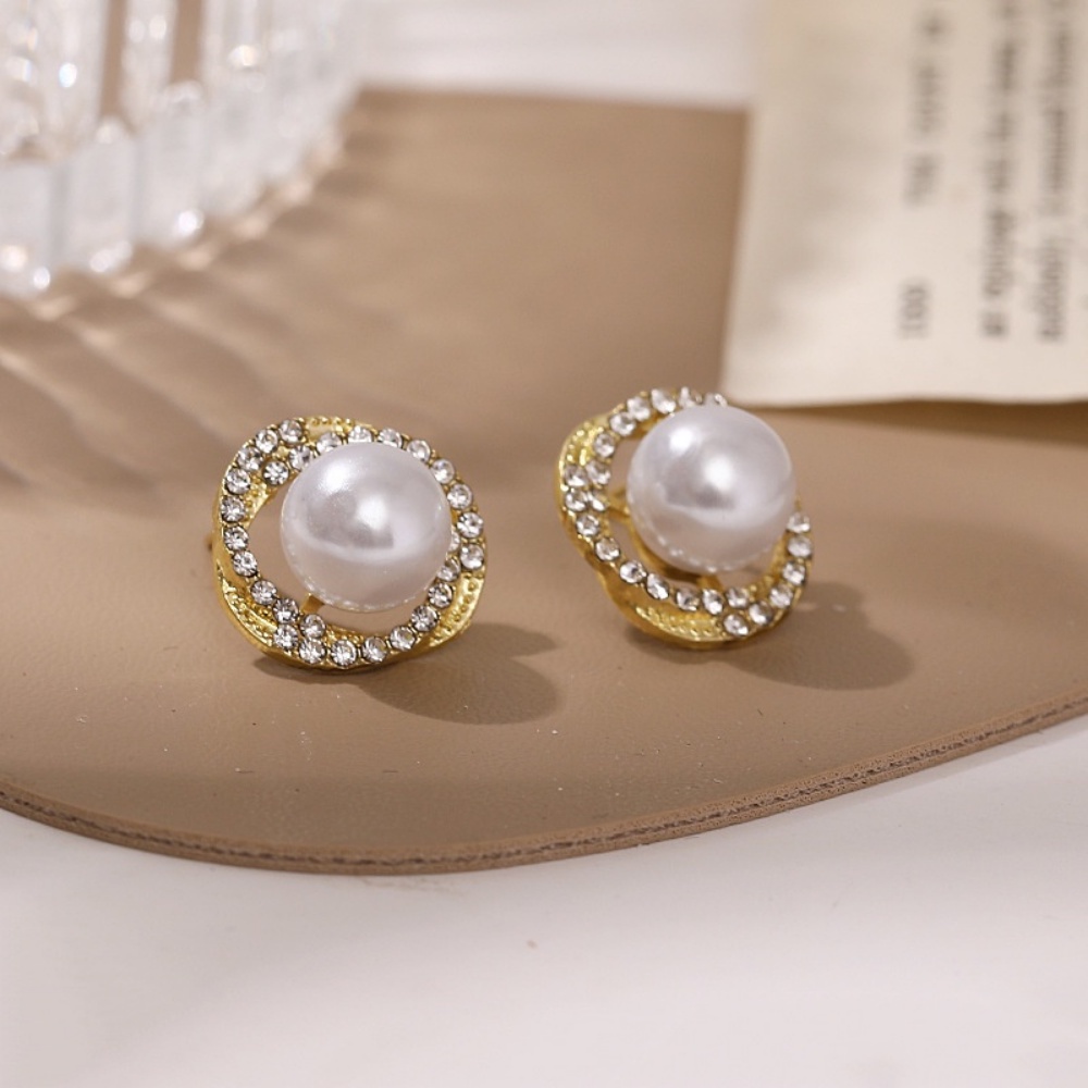 Anting Tusuk Sterling Silver 925 Hias Mutiara / Berlian Imitasi Ala Korea Untuk Wanita