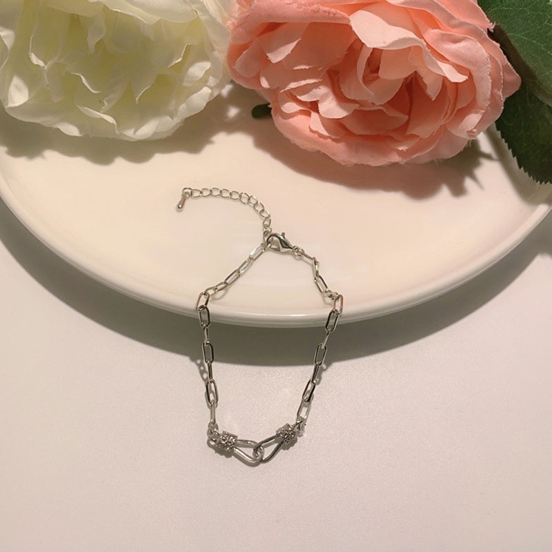 Keren Link Rantai Gelang Untuk Wanita Fashion Warna Perak Cuff Bracelets Perhiasan Aksesoris Hadiah