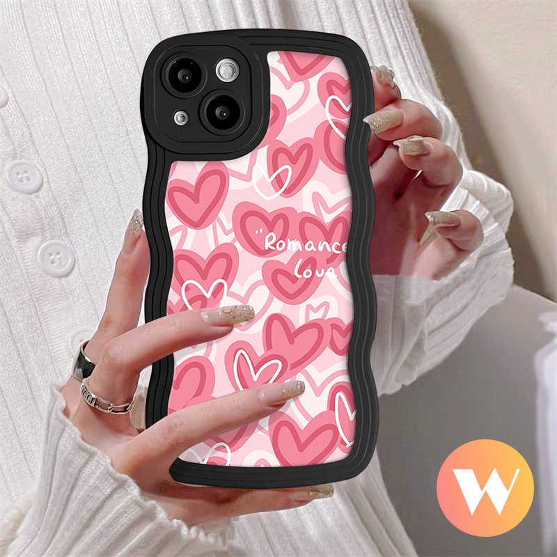 Romantic Couple Love Heart Casing Infinix Hot 12 9 10 11 Play Note 10Pro 12 G96 12Pro 8 Hot 20 9 12i 10s 20s 8 12Pro 10Lite 10 11s Smart 4 5 6 Plus Wavy Edge Cover