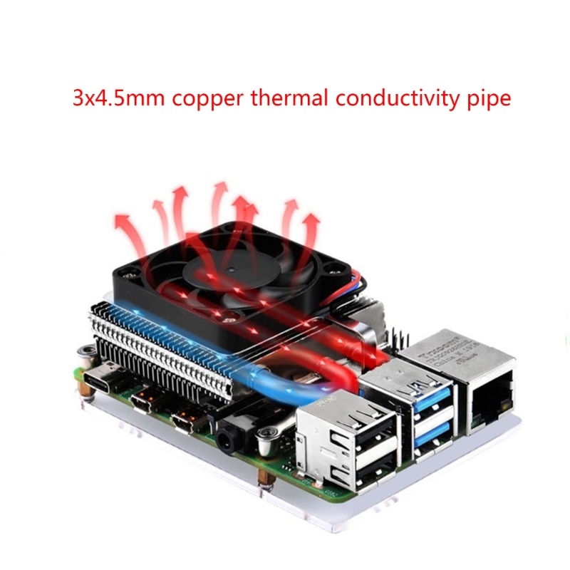 Zzz ICE Tower Cooling Fan PC Fan Heatsink Untuk Raspberry Pi 4B Kipas Pendingin CPU