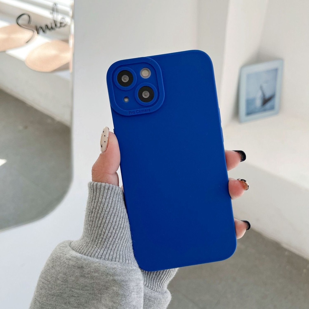 Simple!Pure Klein Blue Soft Case HP Samsung Galaxy A70 S20 S21 FE A23 A32 Note20 S8 S9 S10 S10E S23 Ultra Note8 9 10 Plus A14 4G 5G Pelindung Kamera Casing FTD