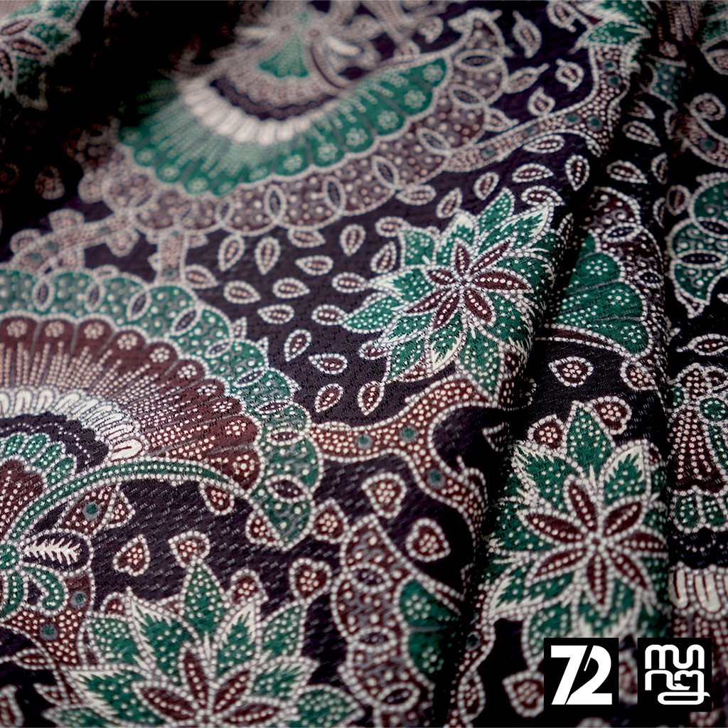 KAIN BATIK DOBBY Premium Motif Kembang Semak Warna Hitam 723488 Cap 72 Jarik Jarit Samping Kebat Panjang Batik Dobby Modern Premium Bahan Seragam Batik Pernikahan Kantor Keluarga Murah Kamen Jadi Batik Bali Lembaran