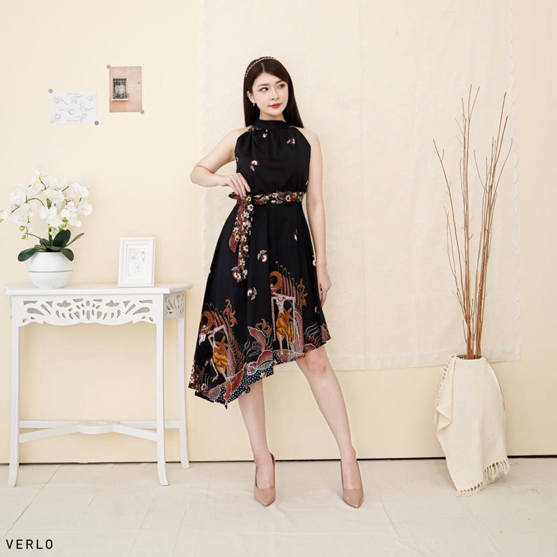 Everloth Verlo Dress Batik Modern Wanita Gaun Terusan Jumbo